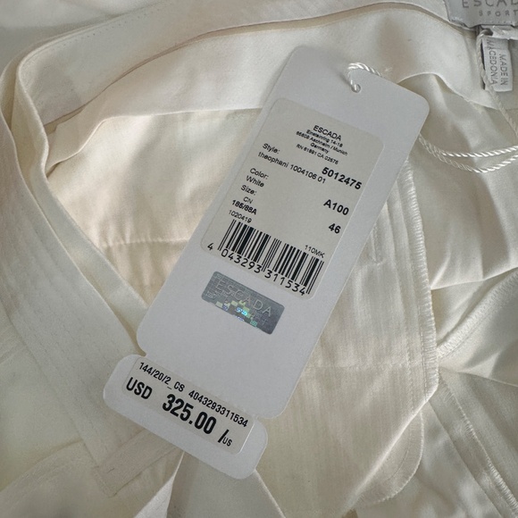 NWT $325 Escada White Theophani Short Size 46/US 16 - Picture 4 of 7